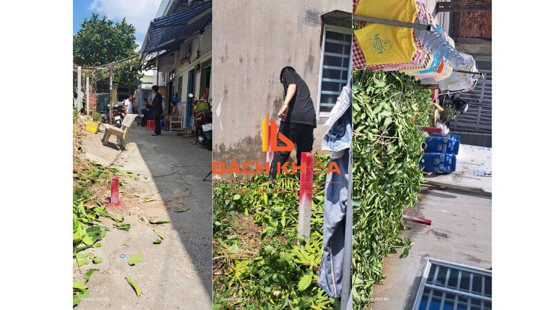 Kỹ thuật Nhà Đất Bách Khoa sử dụng máy toàn đạc đo đạc tọa độ chính xác thửa đất 52m^2 của anh Phạm Mạnh Cường tại phường Tăng Nhơn Phú, Thủ Đức.