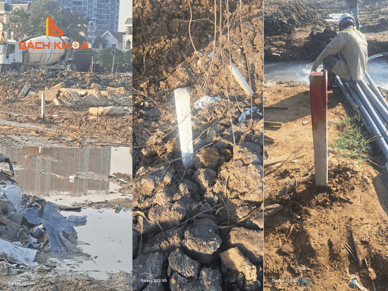 Chôn cọc định vị ranh giới đất Chôn cọc định vị ranh giới đất