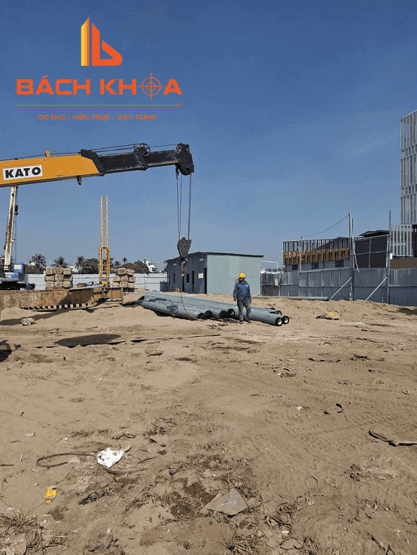 Định vị tim ép cọc móng công trình trường tiểu học – THCS quận Gò Vấp