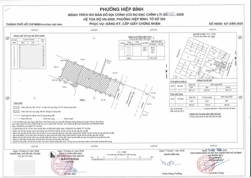 Bản vẽ tách thửa 2