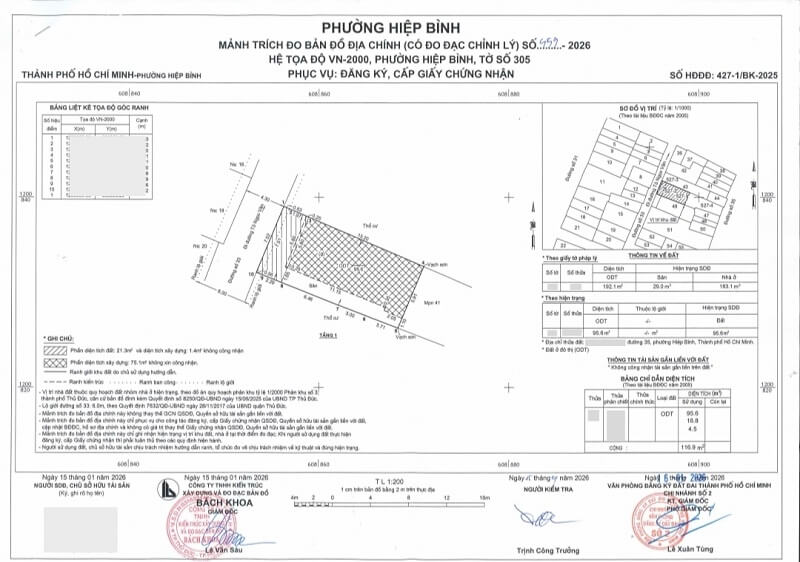 Bản vẽ tách thửa 1