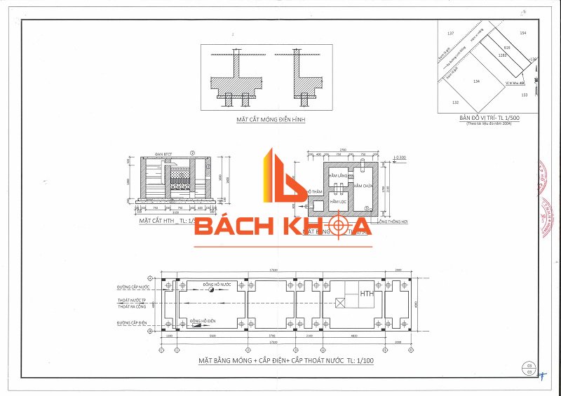Bản vẽ mặt cắt thực hiện bởi Bách Khoa 