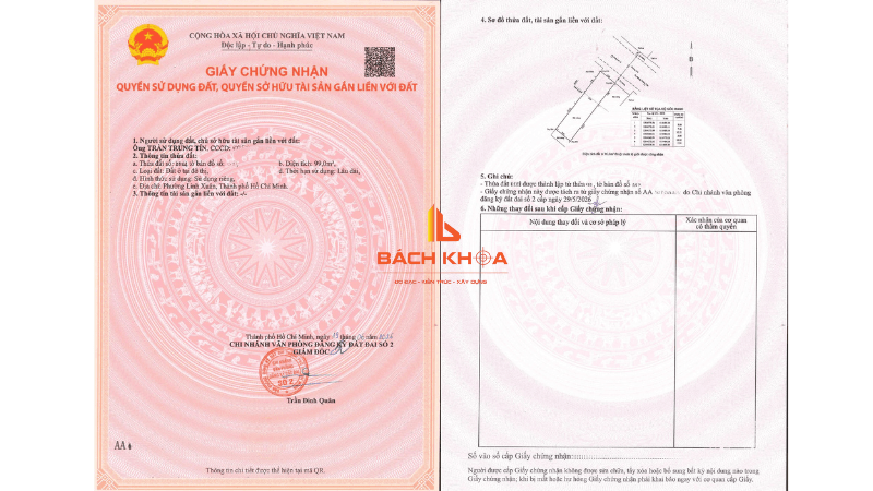 Hoàn thành tách thửa sổ 2