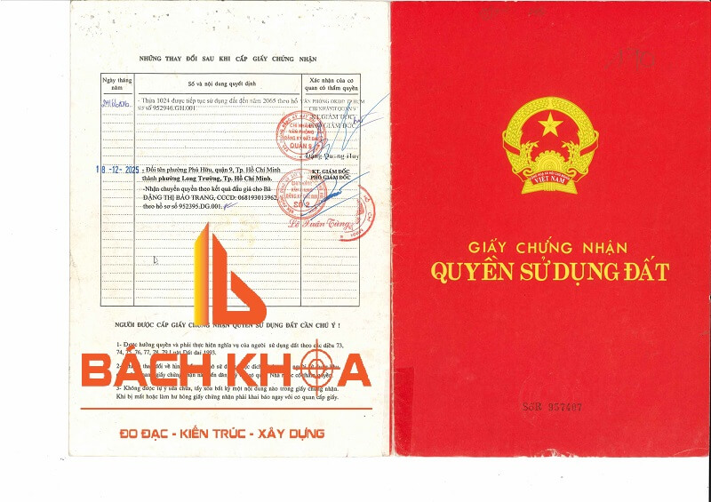 Sang tên giấy chứng nhận phường Long Trường 3 sang ten giay chung nhan phuong long truong 4