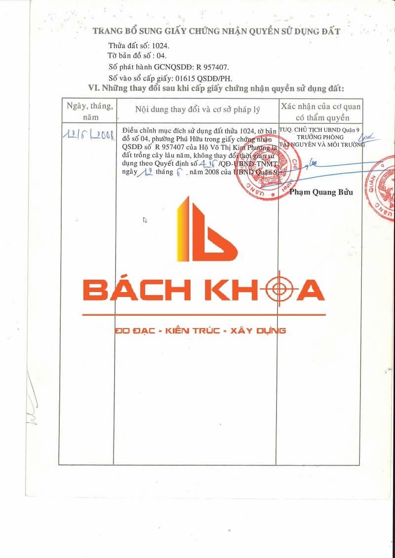 Sang tên giấy chứng nhận phường Long Trường 4 sang ten giay chung nhan phuong long truong 5